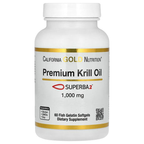 California Gold Nutrition, SUPERBA2 Premium Krill Oil, 1000 mg, 60 Softgels - Supply Center USA