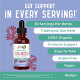 Maryruth Organics Irish Sea Moss Liquid Drops | Sugar Free | Seamoss for Gut Health and Immune Support | Formulated for Adults & Kids Ages 14+ | Unflavored | Vegan | USDA Organic | Non-Gmo | 1 Fl Oz - Supply Center USA