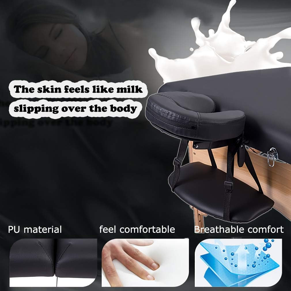 Bestmassage Massage Table Portable Massage Bed Lash Bed 28 in Wide Spa Bed Hight Adjustable 2 Fold Spa Bed Facial Cradle Salon Bed with Non-Woven Bag for Spa Footmassage Facial Carespa Tattoo