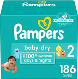 Pampers Baby Dry Diapers - Size 1, 120 Count, Absorbent Disposable Diapers