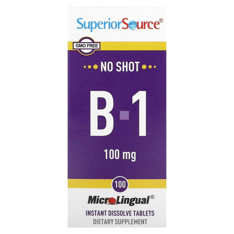 Superior Source, B-1, 100 mg, 100 Instant Dissolve Tablets - Supply Center USA