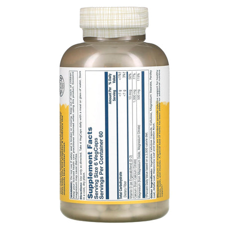 Solaray, Cal-Mag Citrate with Vitamin D2, 2:1 Ratio, 360 VegCaps - Supply Center USA