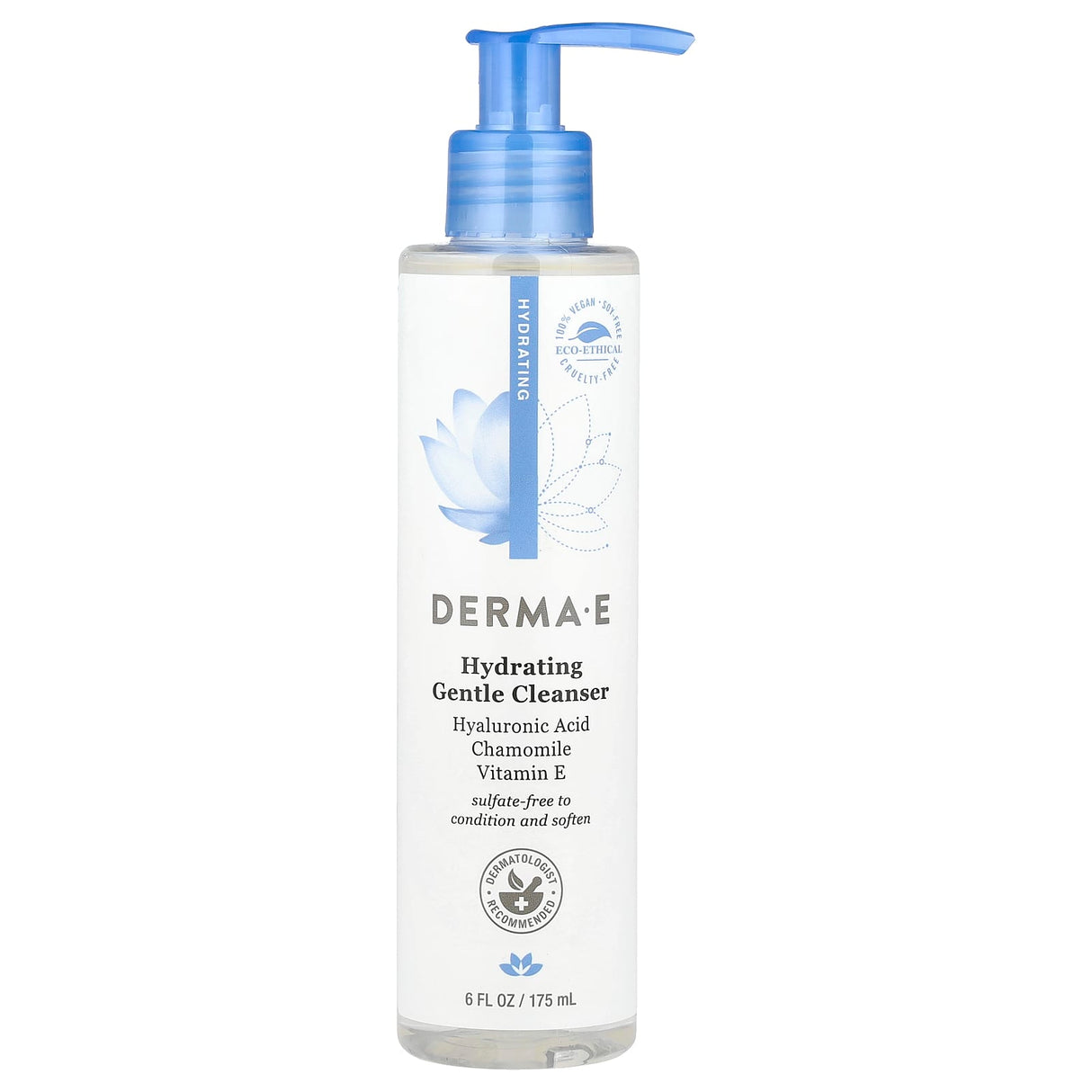 Derma E, Hydrating Gentle Cleanser, Hyaluronic Acid, 6 fl oz (175 ml)