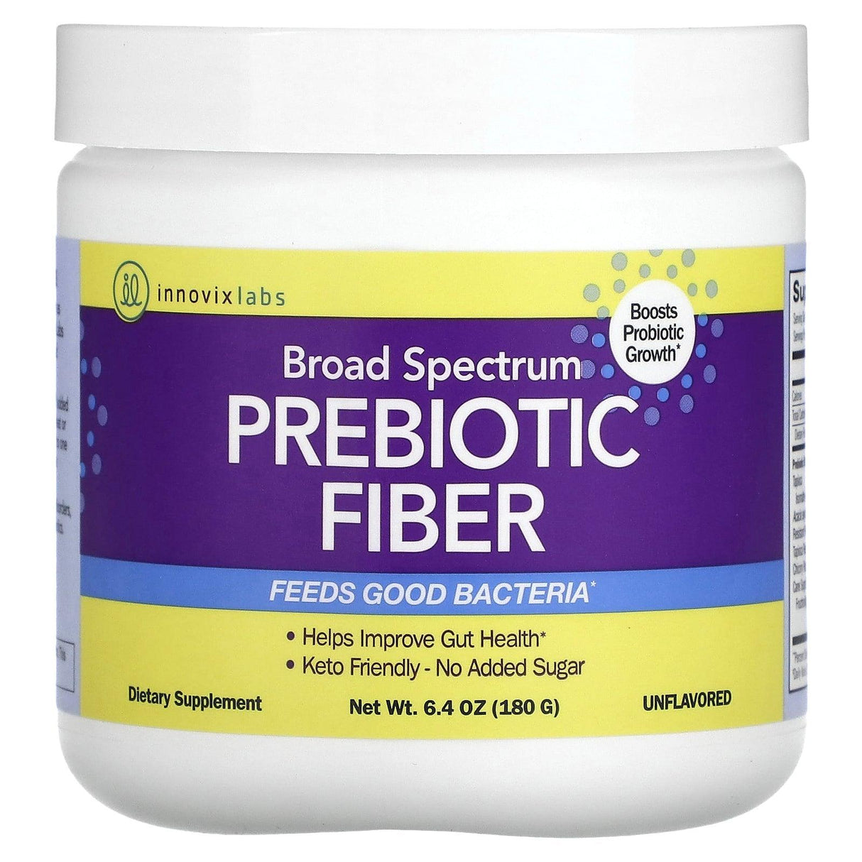 InnovixLabs, Broad Spectrum Prebiotic Fiber, Unflavored, 6.4 oz (180 g) - Supply Center USA