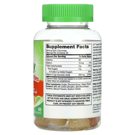 21st Century, VitaJoy, Daily C Gummies, Citrus, 125 mg, 60 Vegetarian Gummies - Supply Center USA