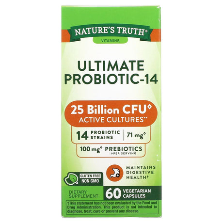 Nature's Truth, Ultimate Probiotic-14, 25 Billion, 60 Vegetarian Capsules - Supply Center USA