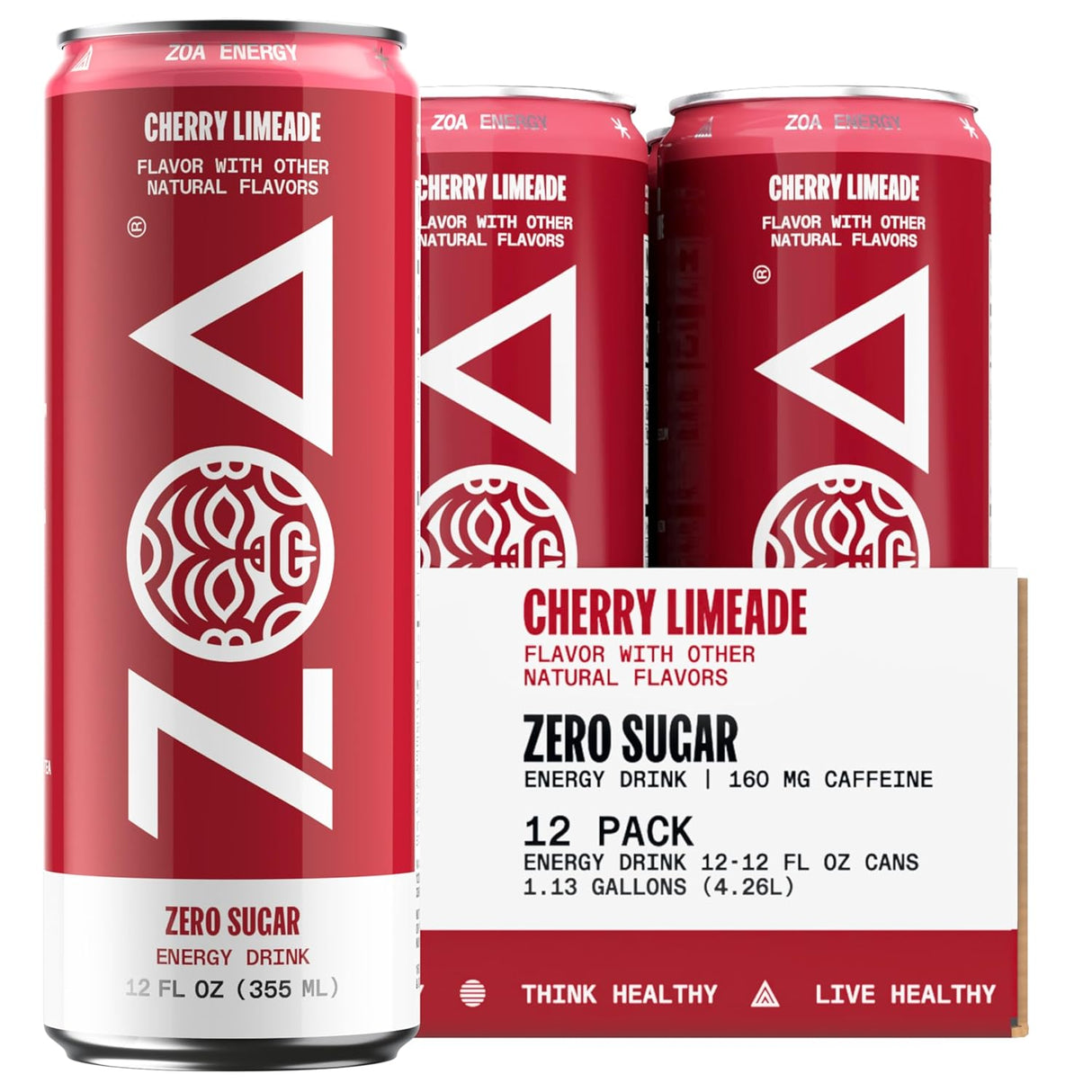 ZOA Zero Sugar Energy Drinks, Variety Pack - Sugar Free with Electrolytes, Healthy Vitamin C, Amino Acids, Essential B-Vitamins, and Caffeine from Green Tea - 12 Fl Oz (12-Pack)