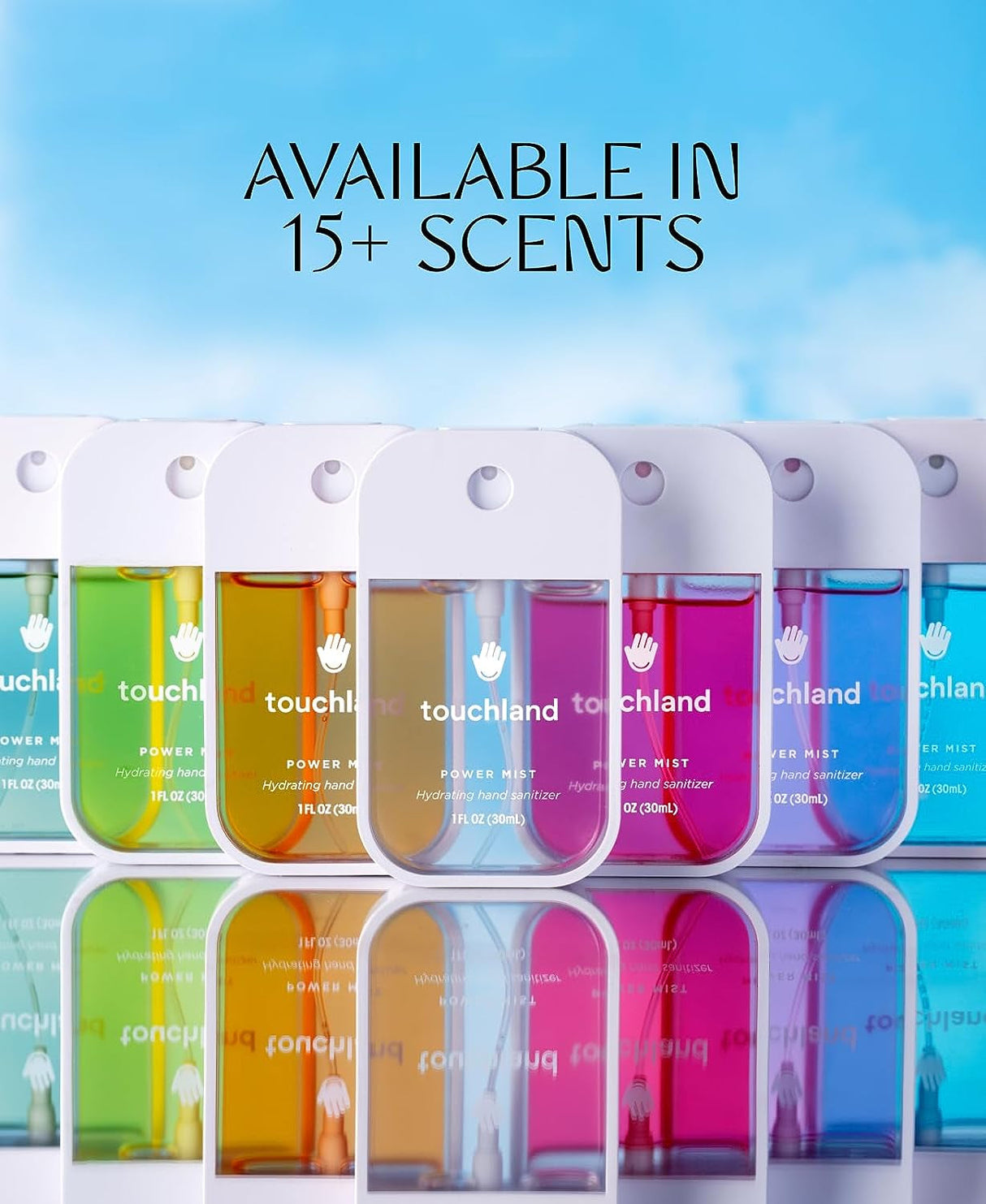 Touchland Power Mist Hydrating Hand Sanitizer Spray, JUICY 3-Pack (Watermelon, Peach, Berry), 500-Sprays Each, 1Fl Oz Travel Size (Set of 3)