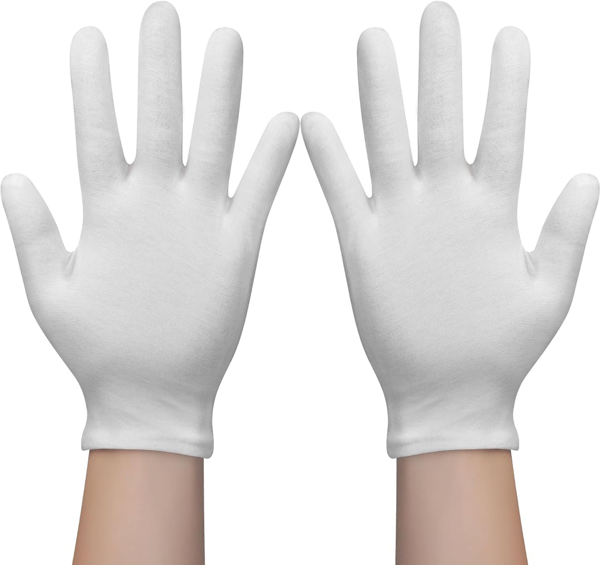 Cotton Gloves for Dry Hands Sleeping, 4 Pairs Moisturizing Gloves Overnight, White Cotton Gloves for Men and Women, Eczema Gloves, White Gloves Costume for Christmas Weddings Serving Inspection