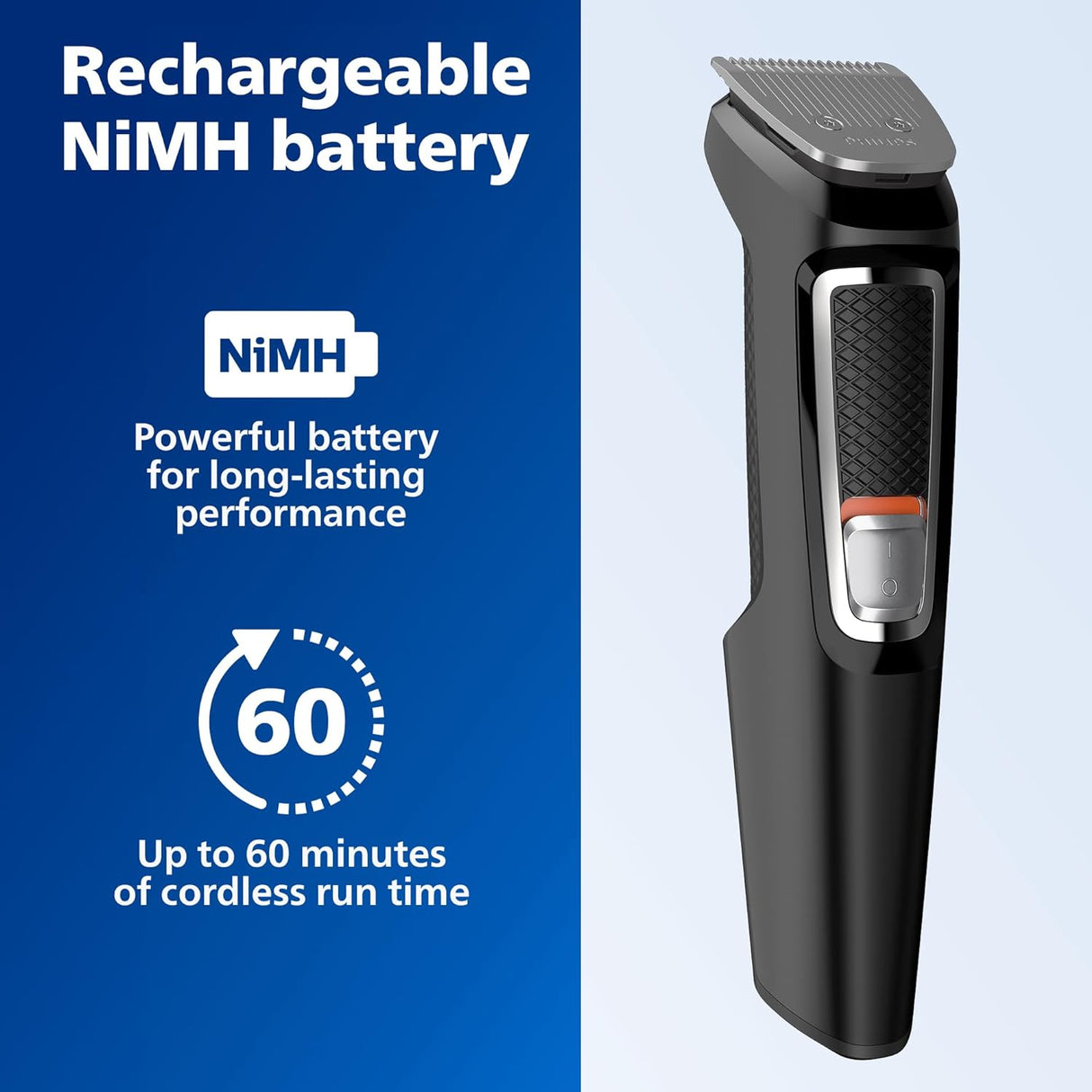 Philips Norelco Multi Groomer All-In-One Trimmer Series 3000-13 Piece Mens Grooming Kit for Beard, Face, Nose, Ear Hair Trimmer and Hair Clipper - NO Blade Oil Needed, MG3740/40