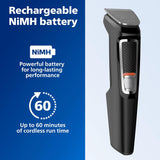 Philips Norelco Multi Groomer All-In-One Trimmer Series 3000-13 Piece Mens Grooming Kit for Beard, Face, Nose, Ear Hair Trimmer and Hair Clipper - NO Blade Oil Needed, MG3740/40