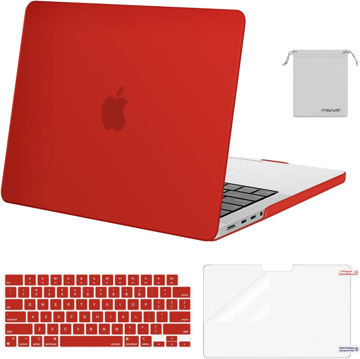 MOSISO Compatible with Macbook Pro 14 Inch Case 2024 2023 2022 2021 M4 M3 M2 M1 Pro Max A3112 A3185 A3401 A2918 A2992 A2779 A2442, Plastic Hard Shell&Keyboard Cover&Screen Film&Pouch, Black