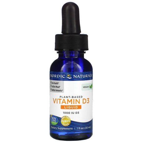 Nordic Naturals, Plant-Based Vitamin D3 Liquid, 1,000 IU, 1 fl oz (30 ml) - Supply Center USA