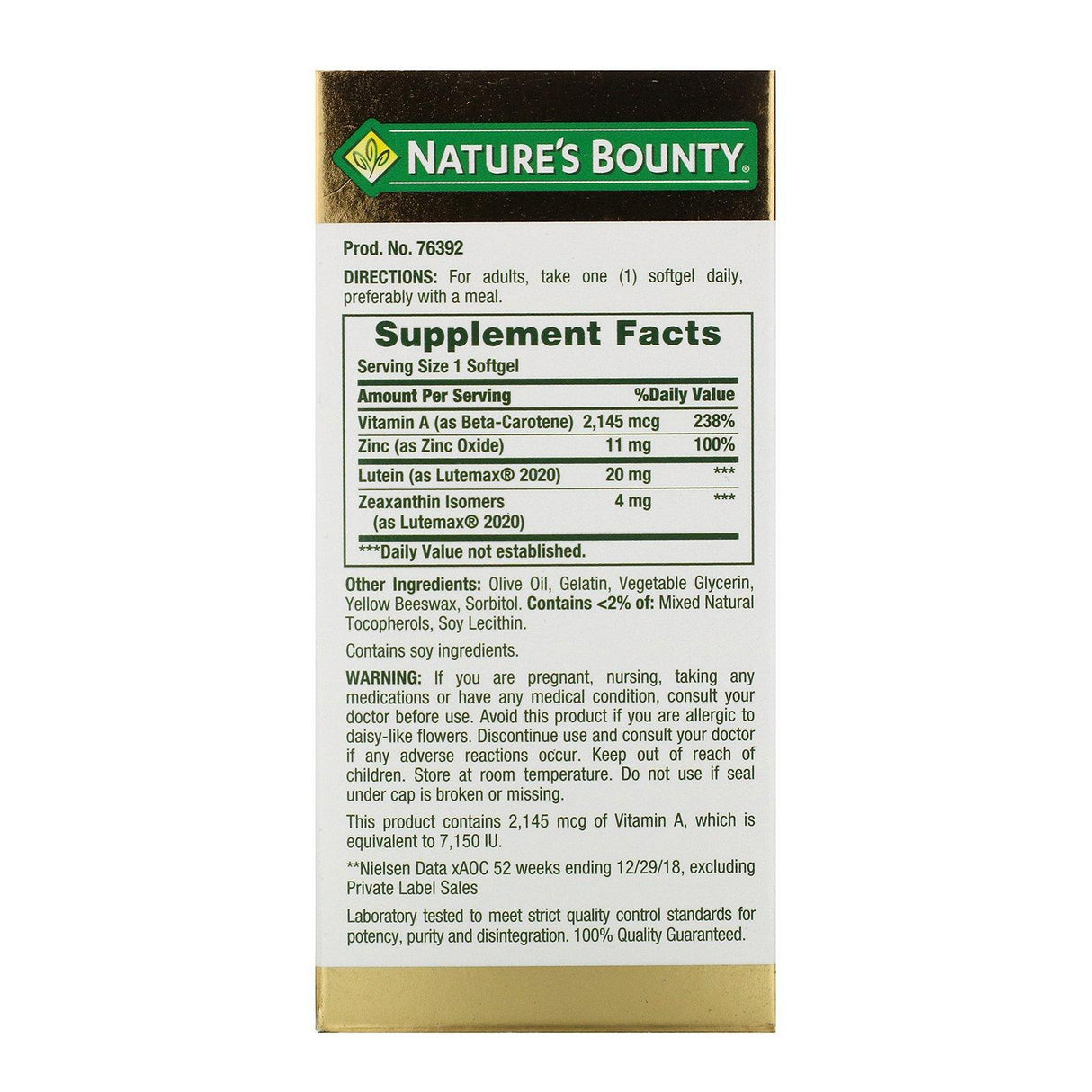 Nature's Bounty, Lutein Blue, 30 Softgels - Supply Center USA