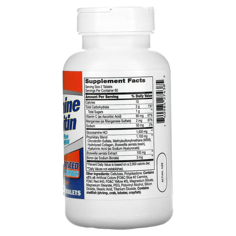 21st Century, Glucosamine Chondroitin Complex Plus MSM, Advanced Triple Strength, 120 Tablets - Supply Center USA