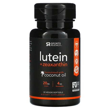 Sports Research, Lutein + Zeaxanthin with Coconut Oil, 120 Veggie Softgels - Supply Center USA