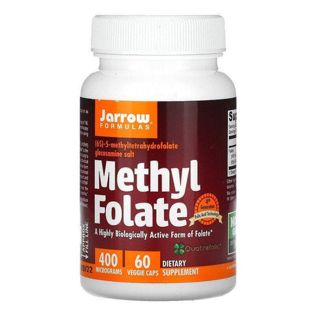 Jarrow Formulas, Methyl Folate, 400 mcg, 60 Veggie Caps - Supply Center USA