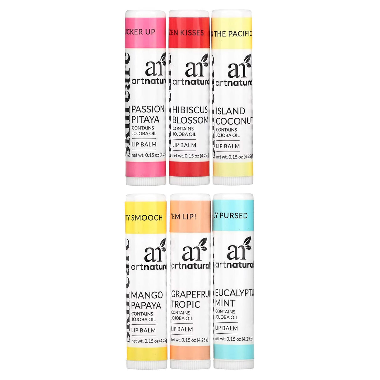 Artnaturals, Lip Balm Set, 6 Lip Balms, 0.15 oz (4.25 g) Each