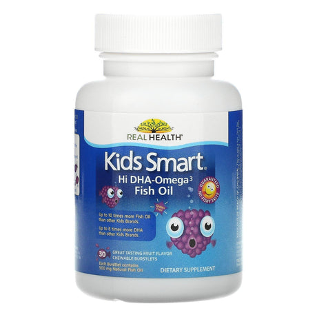 Bioglan, Kids Smart, Hi DHA-Omega 3 Fish Oil, Great Tasting Fruit Flavor, 30 Chewable Burstlets - Supply Center USA