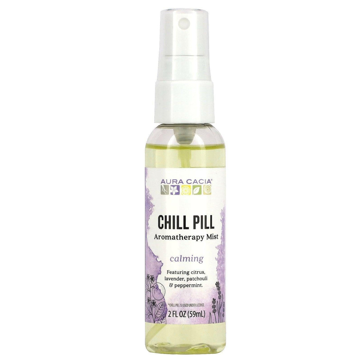 Aura Cacia, Aromatherapy Mist, Chill Pill, Calming, 2 fl oz (59 ml) - Supply Center USA