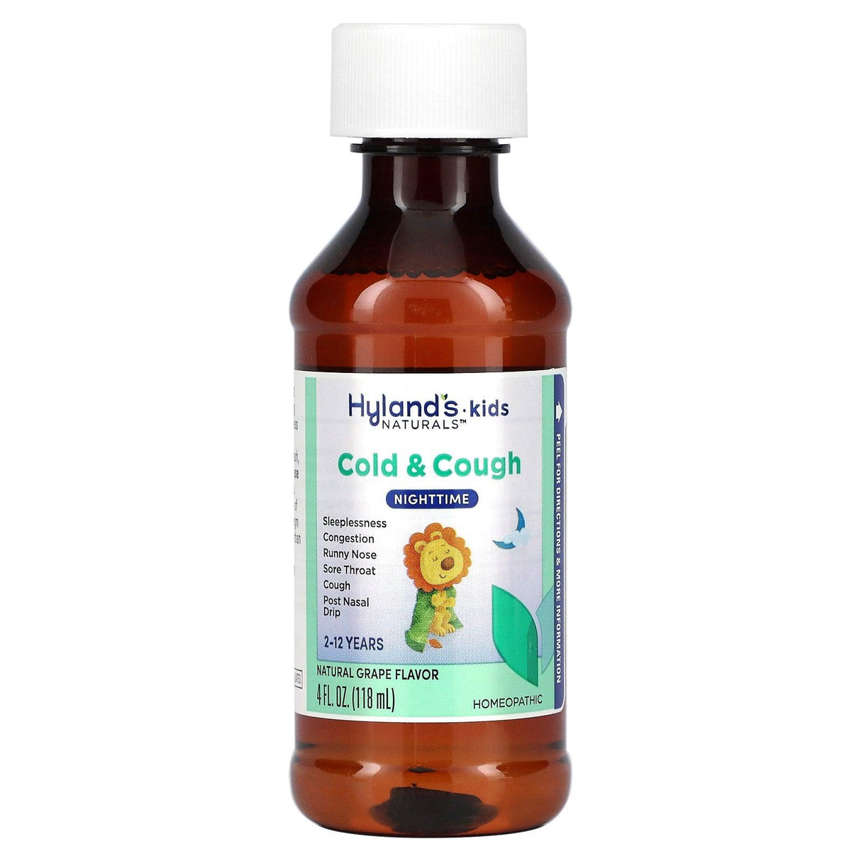 Hyland's Naturals, Kids, Cold & Cough Nighttime, Ages 2-12, Natural Grape , 4 fl oz (118 ml) - Supply Center USA