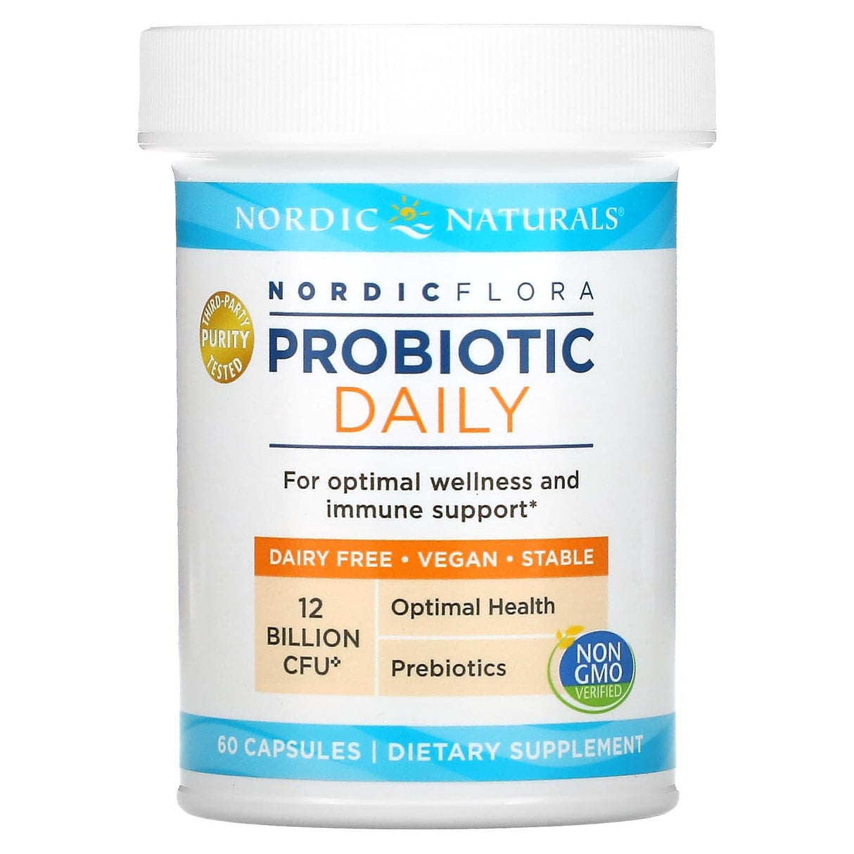 Nordic Naturals, Nordic Flora Probiotic Daily, 12 Billion CFU, 60 Capsules - Supply Center USA