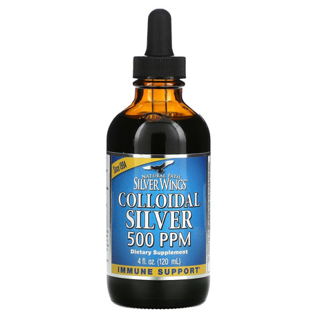 Natural Path Silver Wings, Colloidal Silver, Extra Strength, 500 PPM, 4 fl oz (120 ml) - Supply Center USA