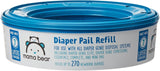 Amazon Brand - Mama Bear Diaper Pail Refills for Diaper Genie Pails, Unscented, 1080 Count (4 Packs of 270 Count)