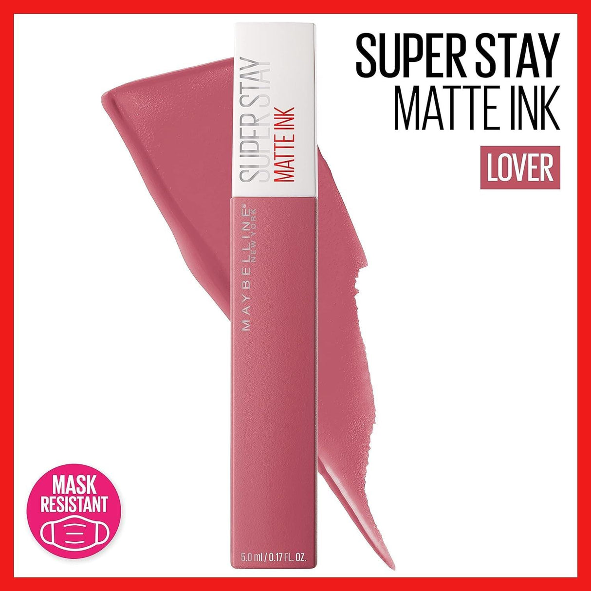 Maybelline Super Stay Matte Ink Liquid Lipstick Makeup, Long Lasting High Impact Color, up to 16H Wear, Lover, Mauve Neutral, 1 Count - Supply Center USA