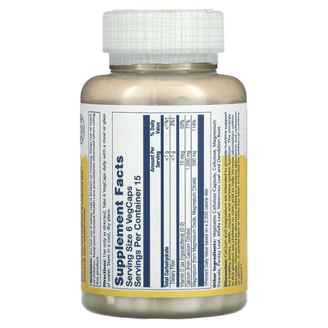 Solaray, Cal-Mag Citrate with Vitamin D2, 2:1 Ratio, 360 VegCaps - Supply Center USA