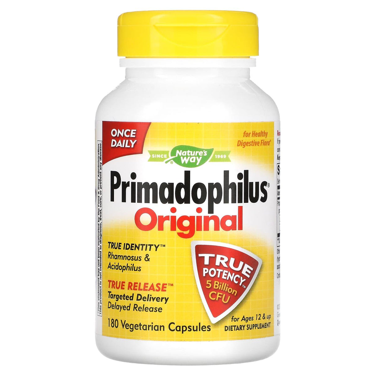 Nature's Way, Primadophilus, Original, Ages 12 & Up, 5 Billion CFU, 180 Vegetarian Capsules - Supply Center USA