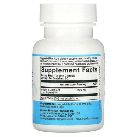 Advance Physician Formulas, Indole-3-Carbinol, 200 mg, 60 Vegetable Capsules - Supply Center USA