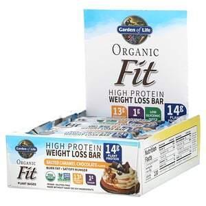 Garden of Life, Organic Fit, High Protein Weight Loss Bar, Salted Caramel Chocolate, 12 Bars, 1.94 oz (55 g) Each - Supply Center USA