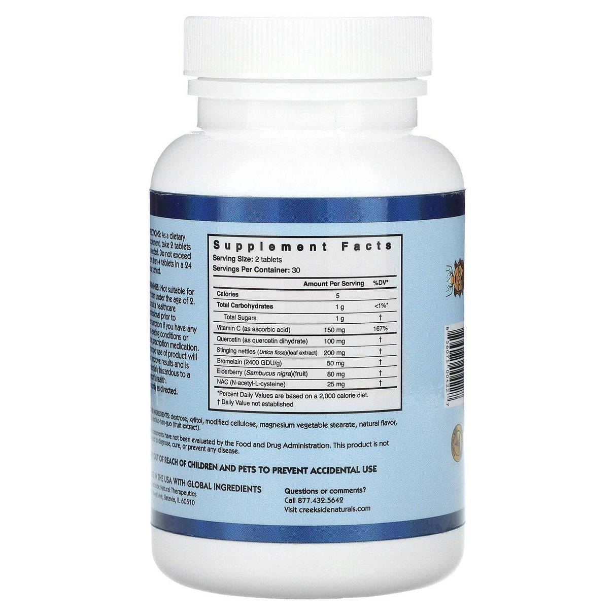 Creekside Natural Therapeutics, Children's Snifflex Plus With Stinging Nettle, Ages 6-12, Elderberry, 60 Soft Chewables - Supply Center USA