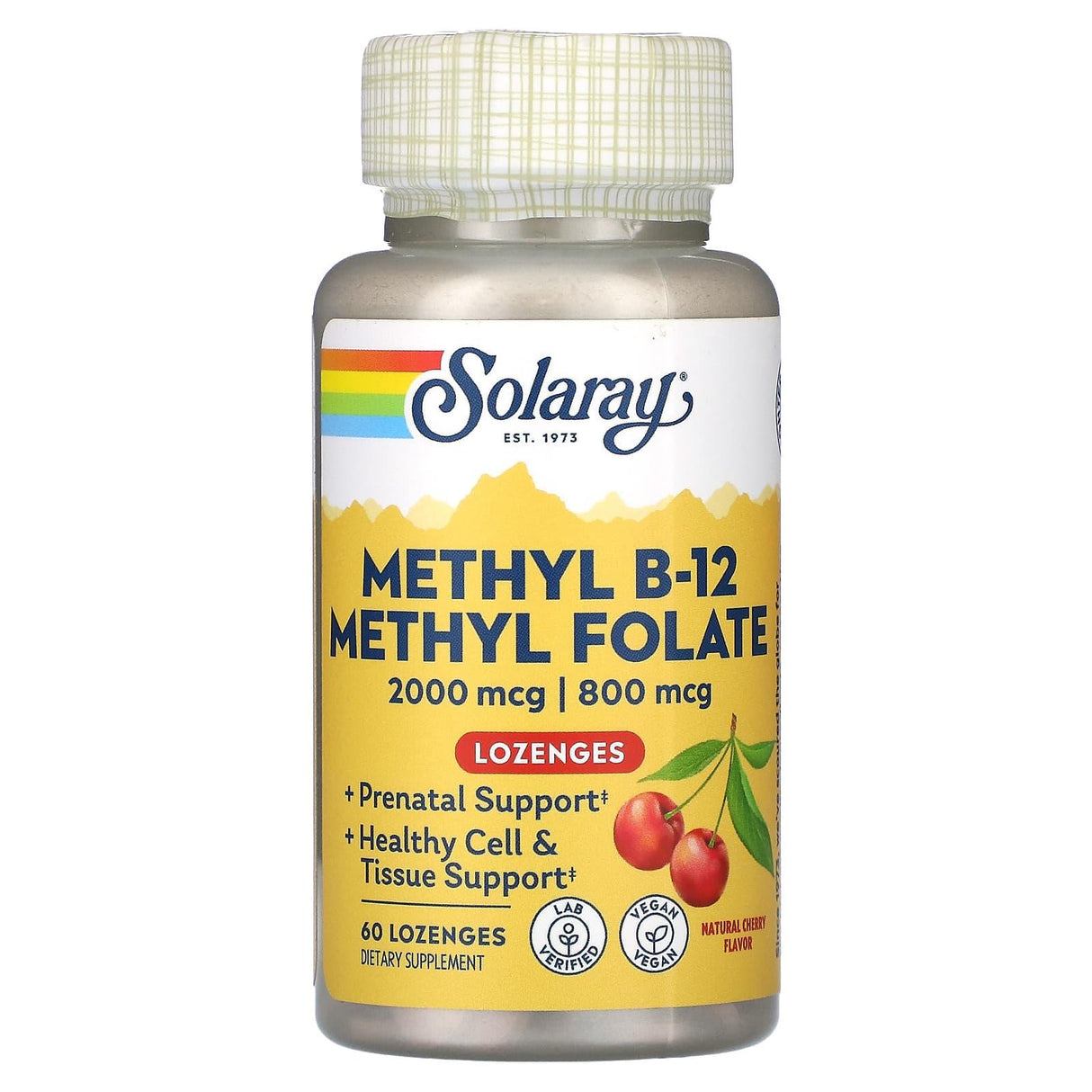 Solaray, Methyl B-12 Methyl Folate, Natural Cherry, 60 Lozenges - Supply Center USA