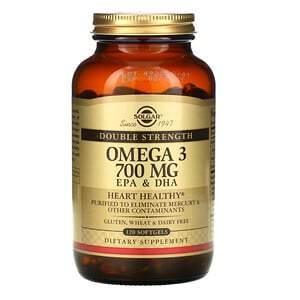 Solgar, Omega-3, EPA & DHA, Double Strength, 700 mg, 120 Softgels - Supply Center USA