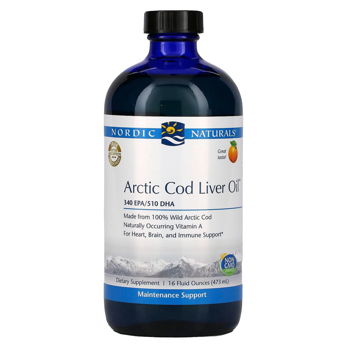 Nordic Naturals, Arctic Cod Liver Oil, Orange, 16 fl oz (473 ml) - Supply Center USA