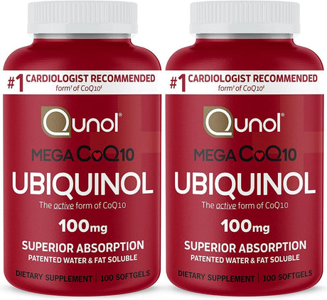 Qunol Ultra Coq10 100Mg Softgels- 3X Better Absorption, Antioxidant for Heart Health & Energy Production, Coenzyme Q10 Vitamins and Supplements, 3 Month Supply, 90 Count - Supply Center USA