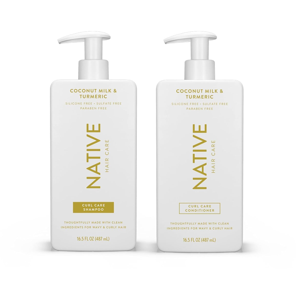 Native Shampoo and Conditioner Contain Naturally Derived Ingredients| All Hair Type Color & Treated, Fine to Dry Damaged, Sulfate & Dye Free - Almond & Shea Butter, 16.5 Fl Oz Each (2 Pack)