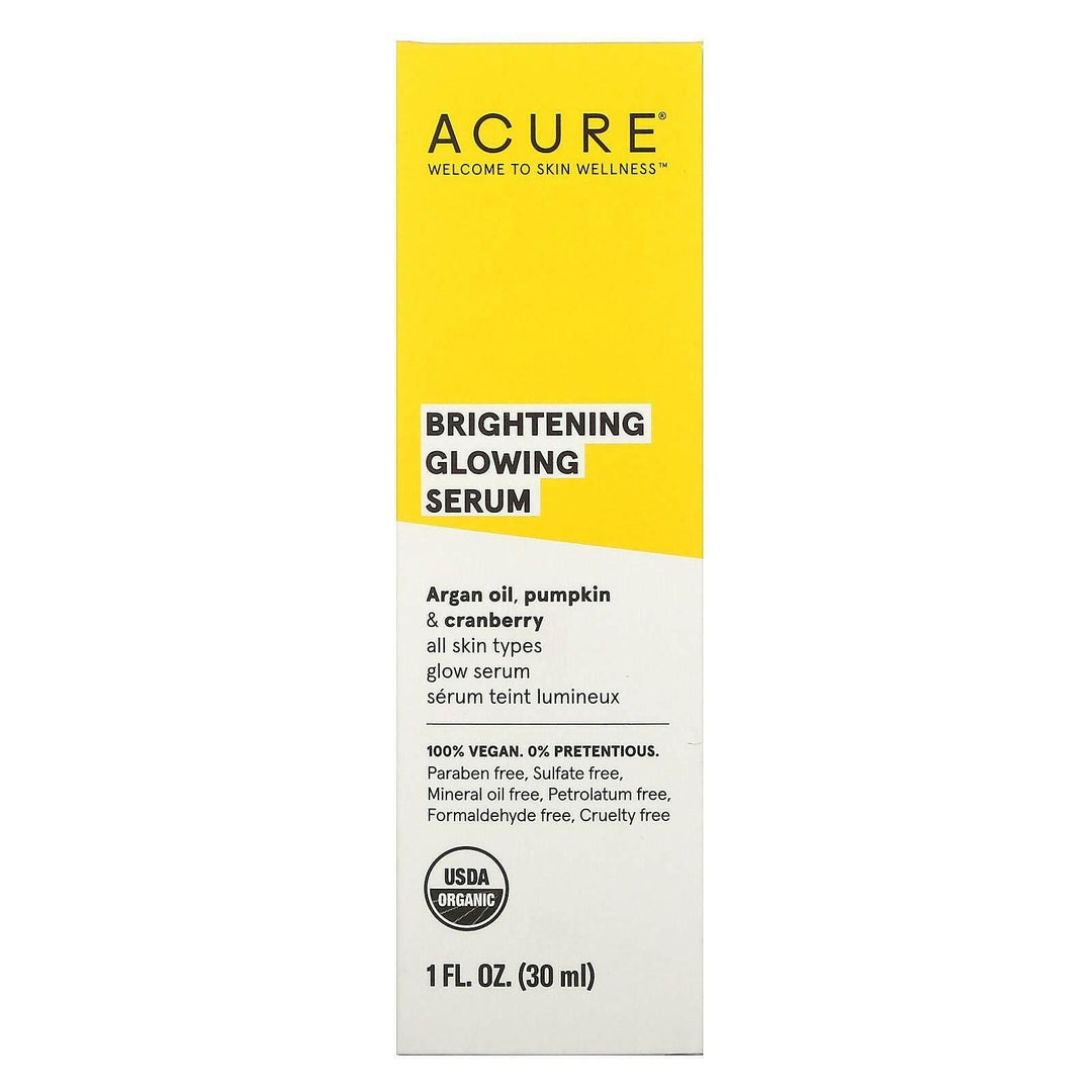 Acure, Brilliantly Brightening, Glowing Serum, 1 fl oz (30 ml) - HealthCentralUSA