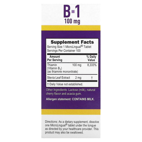 Superior Source, B-1, 100 mg, 100 Instant Dissolve Tablets - Supply Center USA