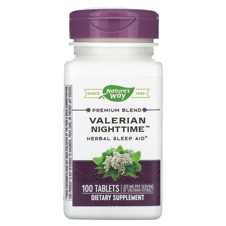 Nature's Way, Premium Blend, Valerian Nighttime, 100 Tablets - Supply Center USA