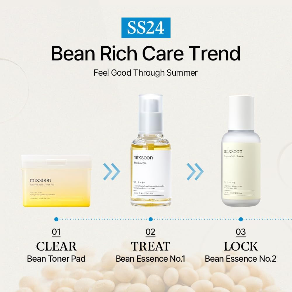 Mixsoon Bean Essence Vegansnail, Exfoliating Essence for Face, Hydrating Korean Skin Care, Glassskin 0.05 Fl.Oz /1.5Ml