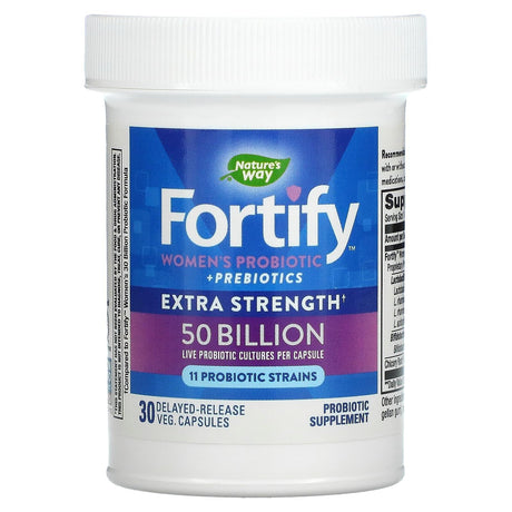 Nature's Way, Fortify Women's Probiotic + Prebiotics, Extra Strength, 50 Billion, 30 Delayed-Release Veg. Capsules - Supply Center USA