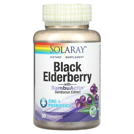 Solaray, Black Elderberry with SambuActin, 30 Chewables - Supply Center USA