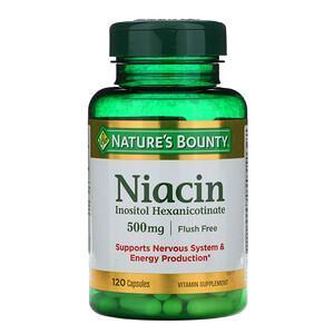 Nature's Bounty, Flush Free Niacin, 500 mg, 120 Capsules - Supply Center USA