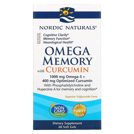 Nordic Naturals, Omega Memory with Curcumin, 500 mg, 60 Soft Gels - Supply Center USA