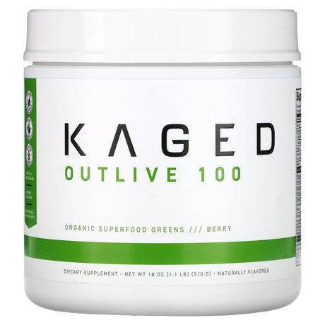 Kaged, Outlive 100, Organic Superfood Greens, Berry, 1.1 lb (510 g) - Supply Center USA