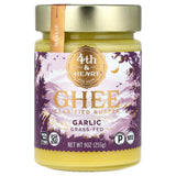 4th & Heart, Ghee Clarified Butter, Grass-Fed, Garlic, 9 oz (255 g)