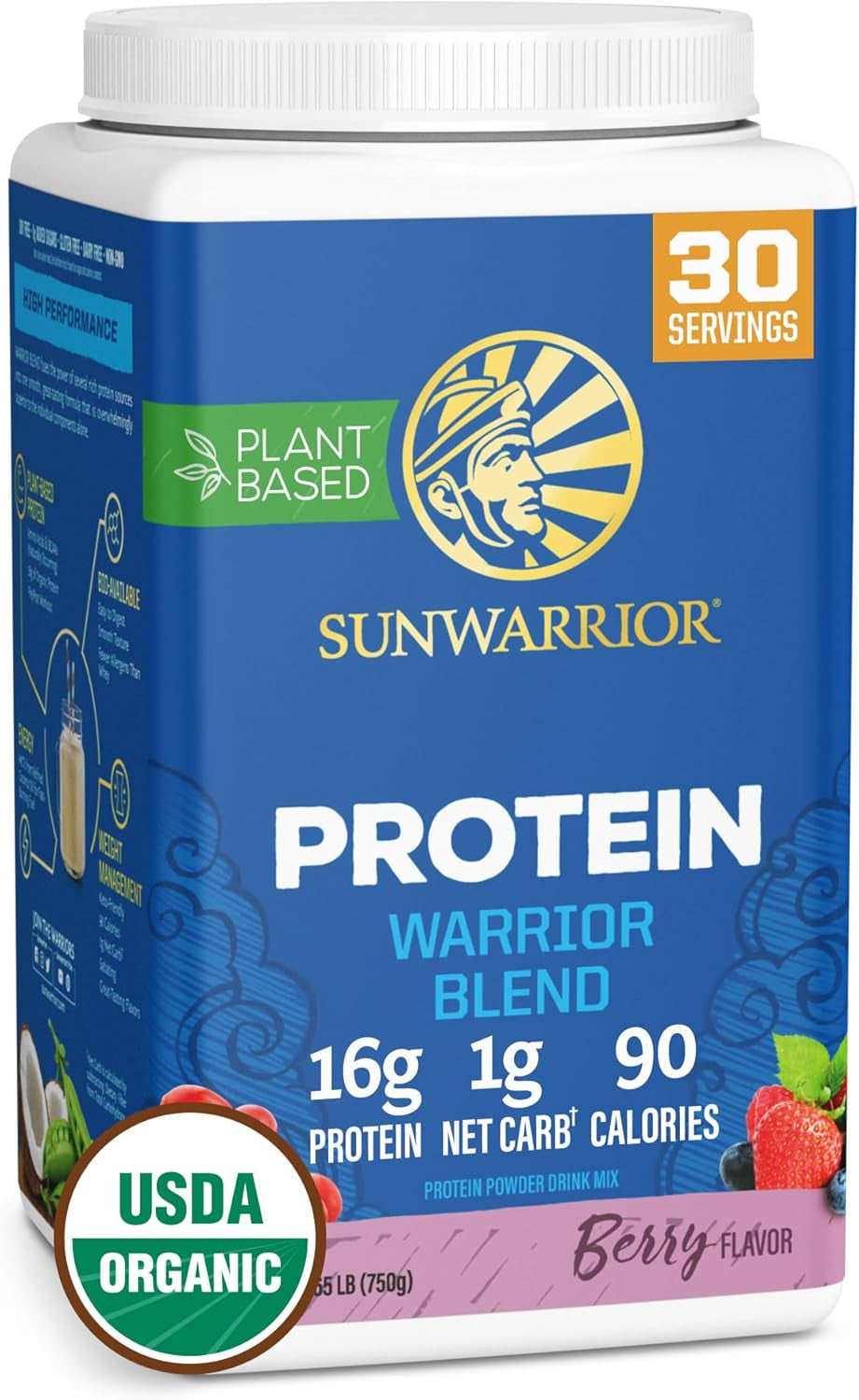 Sunwarrior Vegan Protein Powder Plant-Based Protein Powder USDA Organic | BCAA Amino Acids Hemp Seed | Keto Friendly Soy, Dairy, & Gluten & Synthetic Free NON-GMO | Vanilla 32 Servings 17G Protein